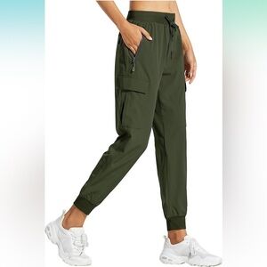 NWT Olive Cargo Jogger Pants Water Resistant UPF 50+ Outdoor Hiking Casual XXXL